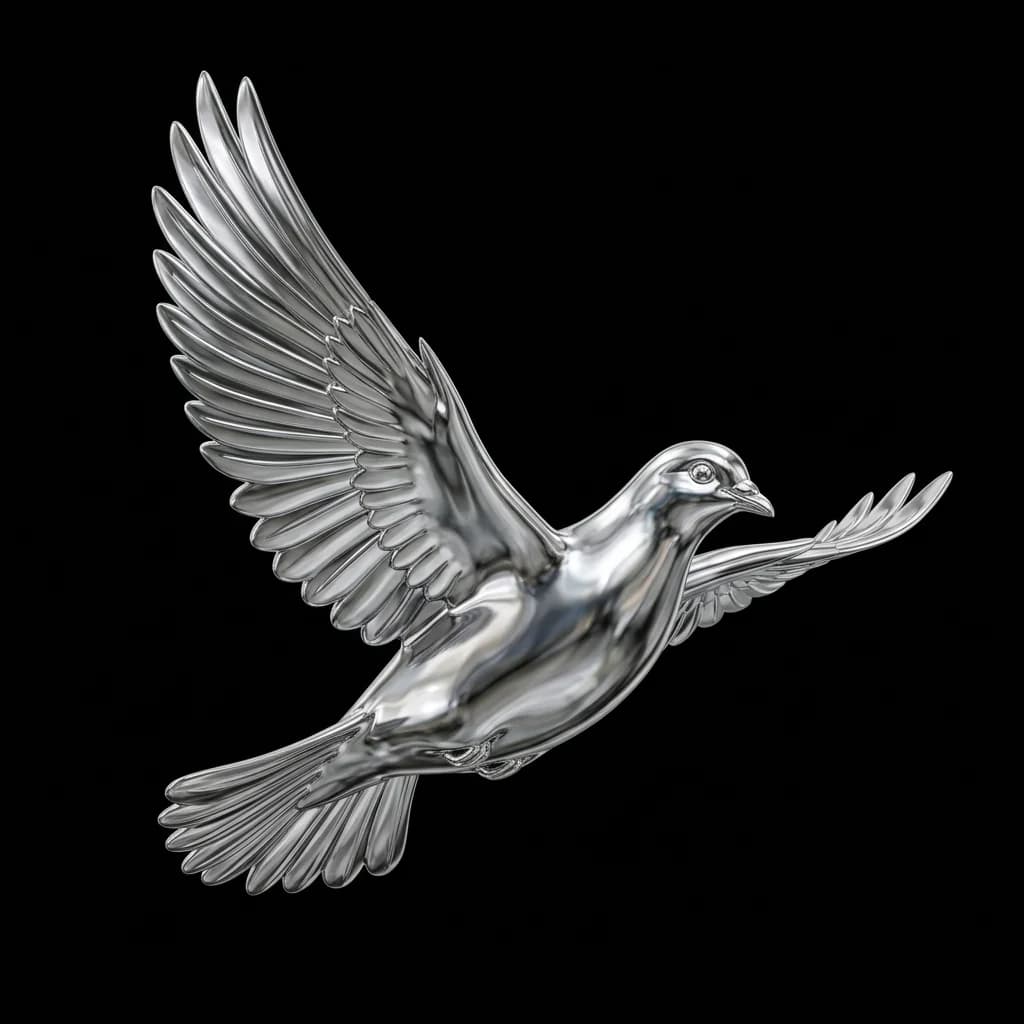 3D Chrome Dove